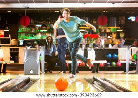 Bowling with a couple of friends in a bowling alley is good fun, and a great idea for a night out