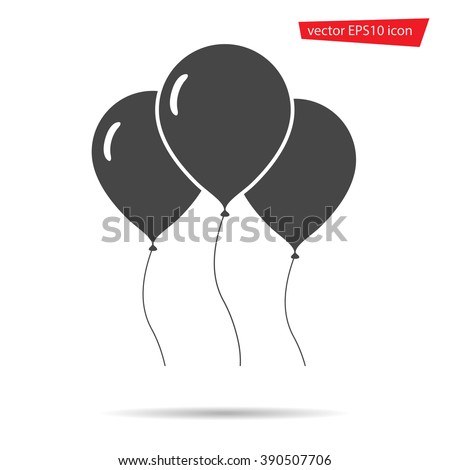 Air Balloon icon isolated. Modern simple flat birthday baloon sign. Celebration, internet concept. Trendy vector helium ballon symbol for website, web button, mobile app. Logo illustration.