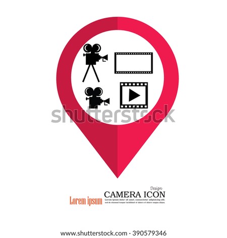 camera and film.Video camera and film icon. Vector illustration.
