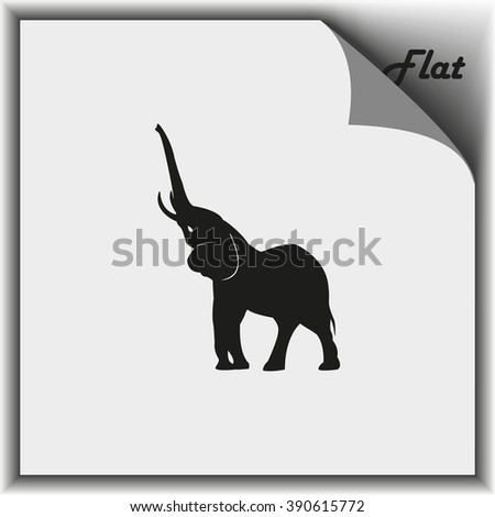 Elephant icon. Flat animal illustration.