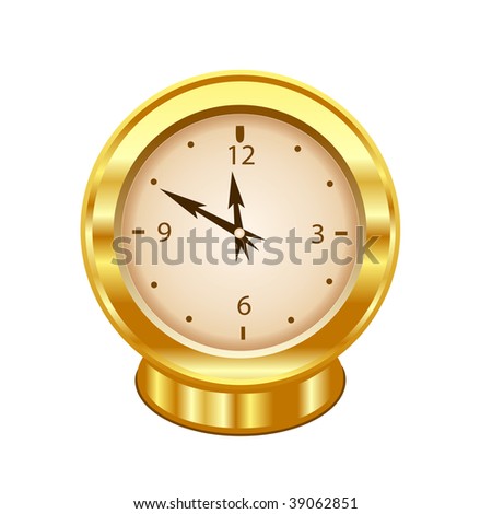 vector illustration of a gold clock