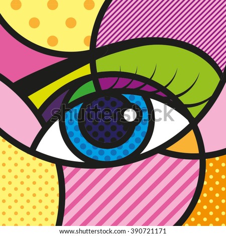 POP ART Eyes Vector Illustration. 