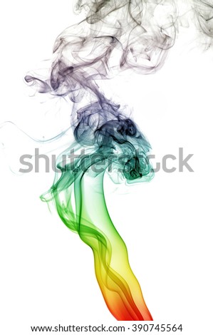 colored smoke isolated on white background 