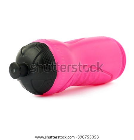 Water sport plastic pink bottle isolated over the white background