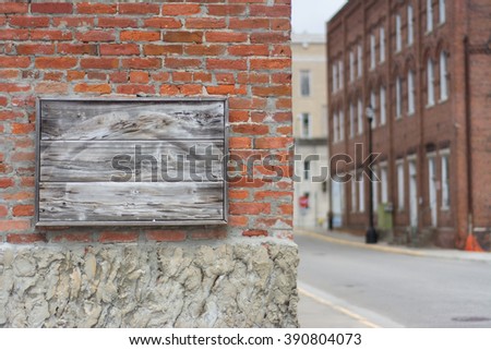 Blank Wooden Storefront Sign in historic Washington, North Carolina