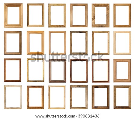 vintage frames set isolated on white background with clipping path