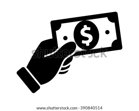 Payment with money, buying or purchase of goods flat vector icon for apps and websites