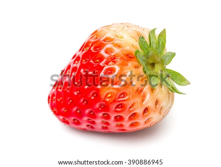 Beautiful Fresh Strawberry Isolated on White Background with Clipping Path.