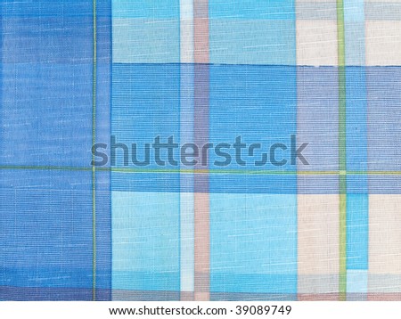 Photo of the blue squared tablecloth background