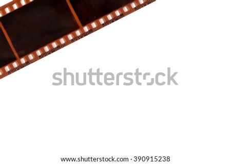 photographic film on white background