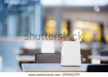 signs on the tables