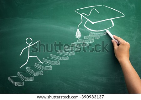 
Student making steps to his graduation 