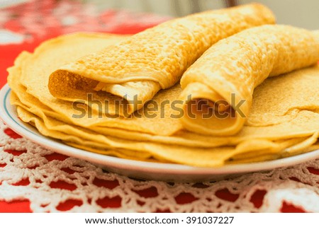 fried pancakes on a plate closeup
