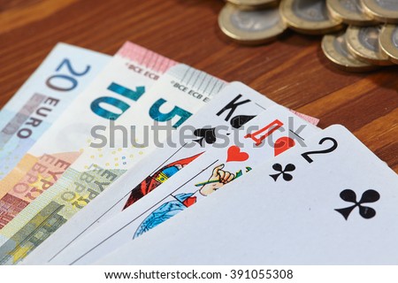 game cards and money