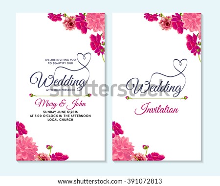 Wedding invitation, thank you card, save the date cards. Wedding invitation, baby shower, menu, flyer, banner template. Royalty-Free Stock Photo #391072813