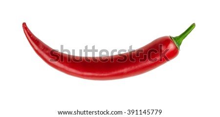 One chili pepper isolated on white background