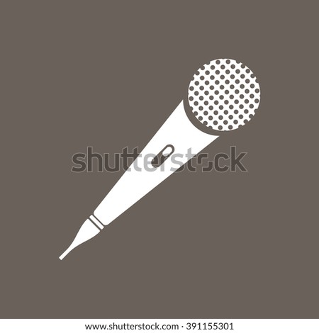 Microphone Icon on Dark Gray Color. Eps-10.