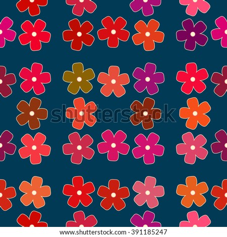 Floral background, seamless vector floral pattern for cushion, pillow, bandanna, silk kerchief or shawl fabric print. Texture for clothes and bedclothes