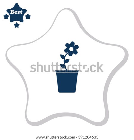 Flower pot vector icon.