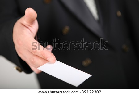 The businessman with an empty visiting card
