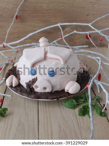pig birthday cake
