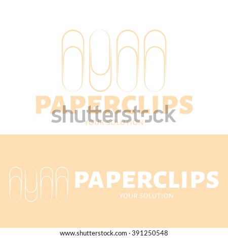 Vector logo paperclip. Brand logo in the form of a set of paperclips