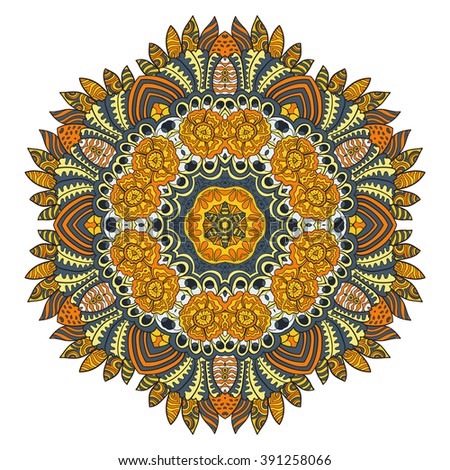 Mandala vector for art, zendoodle. Hand drawn round zentangle for coloring book pages, tribal mandala design. Ethnic coloring mandala: invitation, t-shirt print, wedding card, scrapbooking and tattoo