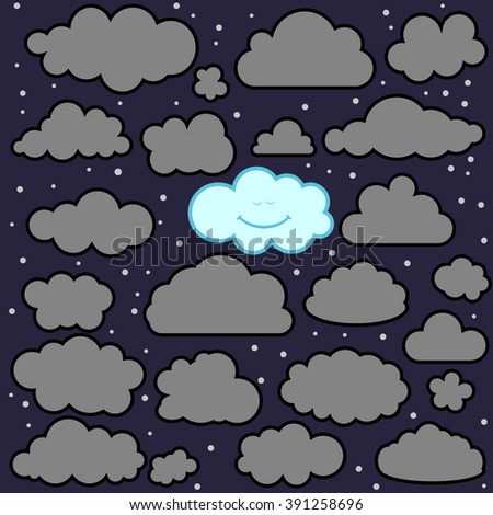 Vector illustration of clouds collection
