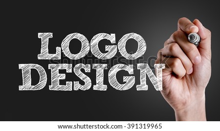 Hand writing the text: Logo Design