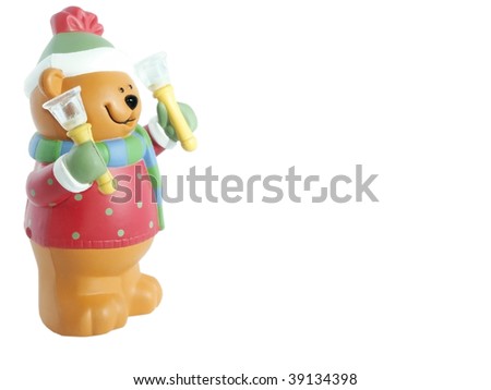 Bear with Christmas bells and space for text