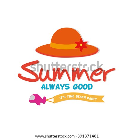 Isolated summer hat on a white background with text