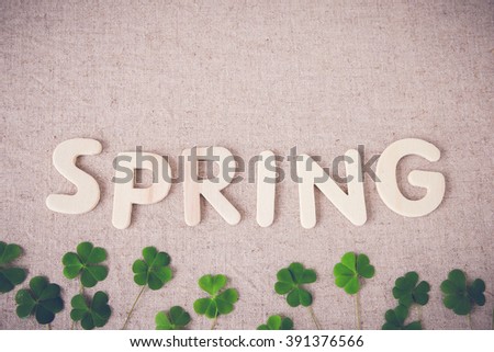 spring  with green leaf, copy space background,toning