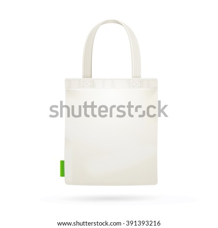 White Fabric Cloth Bag Tote. Vector illustration Royalty-Free Stock Photo #391393216