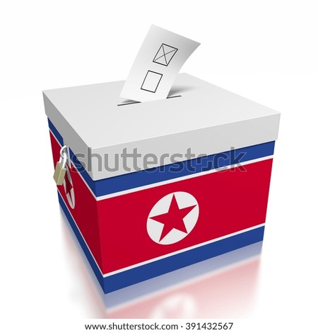 3D ballot box - great for topics like presidential/ parliamentary election in North Korea.