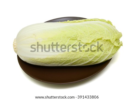 fresh napa cabbage isolated on white background