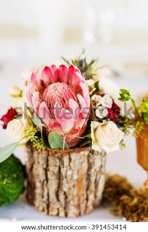 Wedding decorations with flowers