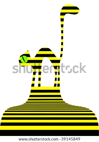 cat with yellow and black stripes