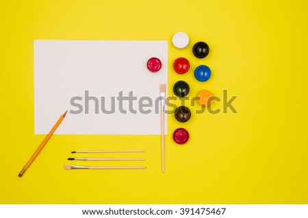 Office table or desk seen from above. Top view product photograph. School or university concept image.