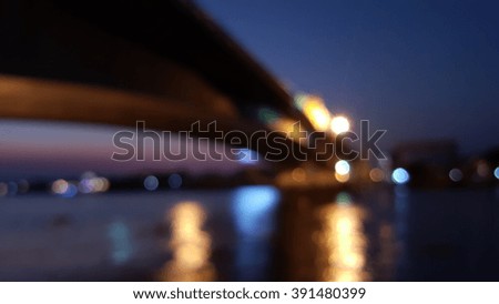 bokeh blurs river bridge abstract background