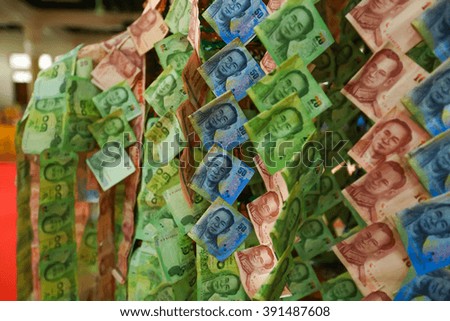 Religion of Thailand Close up on money by cash thai baht