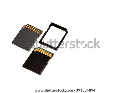 SD Card or memory card for digital camera and more isolated on white background