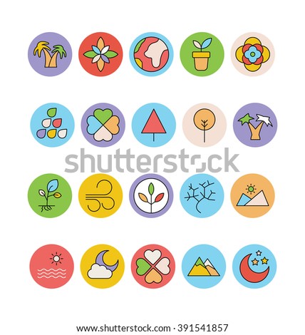 Nature Colored Vector Icons 5
