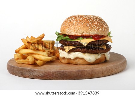 burger double beef  - American food - fast food - junk food - hamburger 
