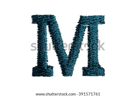 Embroidery Designs alphabet M isolate on white background
