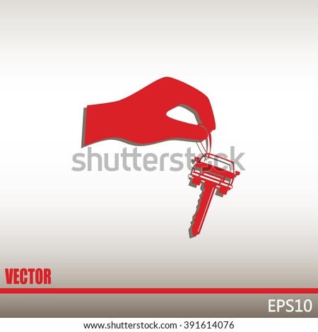 Sale or lease of the vehicle: in the hand your car keys. Vector 