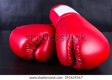 Boxing gloves for boxer with black background