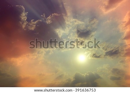 Abstract nature Sun ray light for hope concept