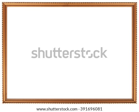 Classic frame. Gold frame isolated on a white background.