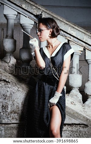 Women in retro style clothes / Vintage