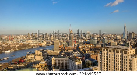 Aerial view of london city ,UK